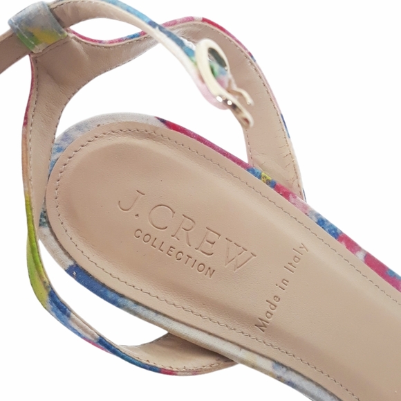 J.Crew Raffia Bow Strappy Sandal Heels Multi Color - Picture 6 of 7